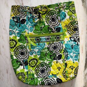 Vera Bradley Quilted Backpack – Green & Blue Floral, 14" x 12.5"